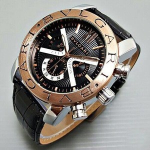Jam Tangan Pria / Cowok Bvlgari X Ray Automatic Leather Black Rosegold