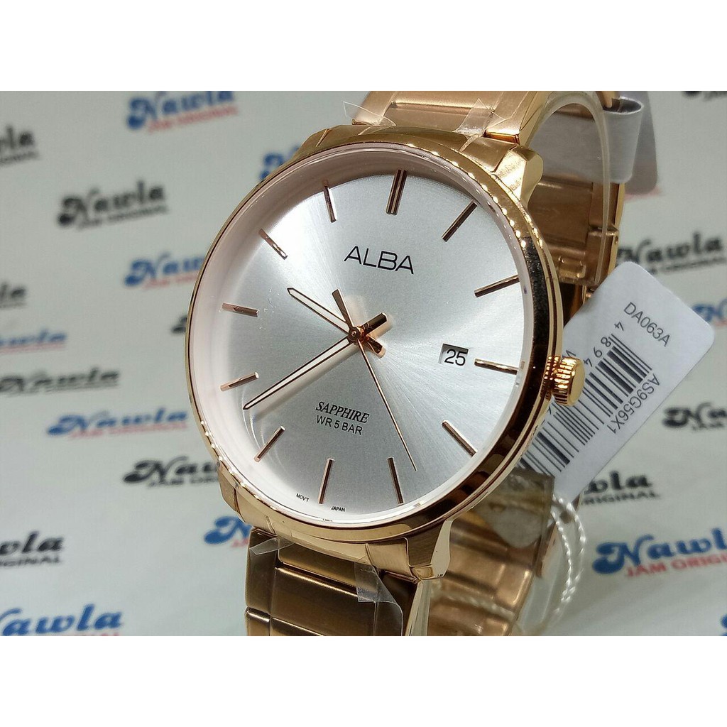 Alba Quartz AS9G56X1 Rose Gold Sapphire - Jam Tangan Pria AS9G56