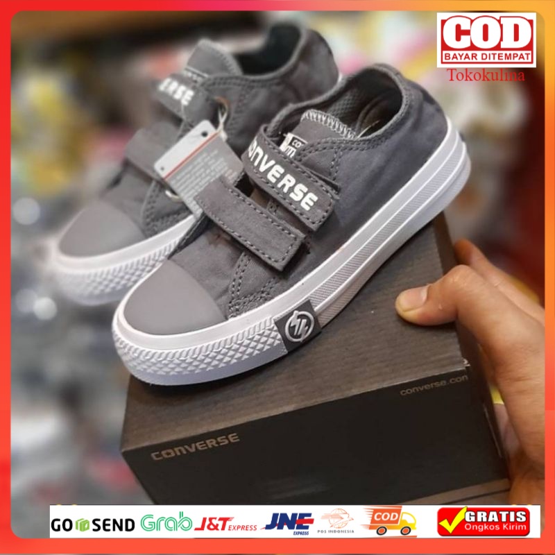 SEPATU ANAK CONVERSE ALLSTAR PETIR UNDERFEATED VELCRO ABU