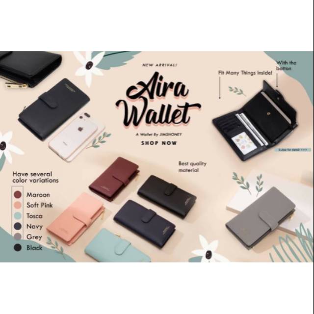 [JH] AIRA WALLET BY JIMS HONEY//DOMPET PANJANG LIPAT//DOMPET LIPAT//DOMPET PANJANG WANITA IMPORT