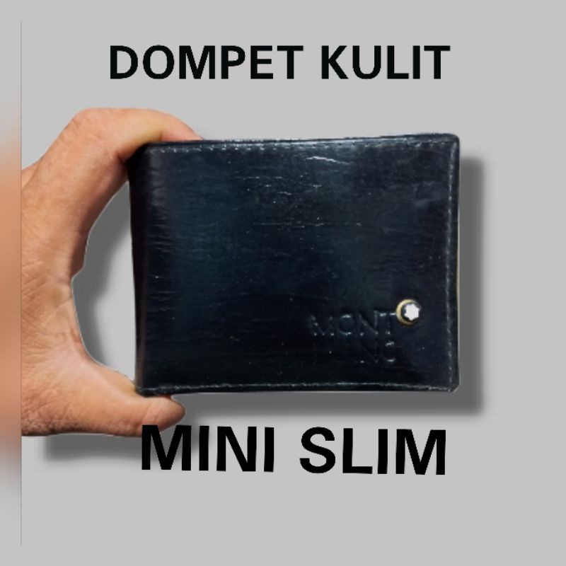 Dompet Kulit Pria Tipis Mini Slim Wallet (Kulit Sapi Asli) MOTIF SERAT KAYU Dompet Kulit Pria 100% O