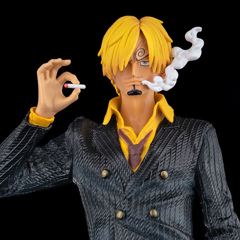 Mainan Action Figure Model Anime One Piece Smoking Vinsmoke Sanji Black White Bahan PVC Ukuran 32CM Untuk Hadiah Anak