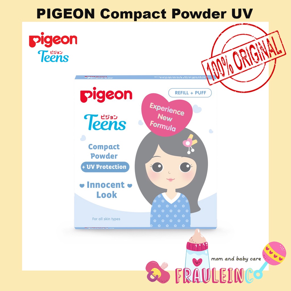 *FRAULEINCO* PIGEON TEENS Compact Powder + UV Protection 14Gr / Compact Powder Two Way Cake