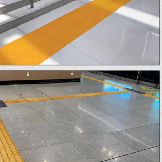 

✭ BLIND ROAD SIDEWALK/SAFETY RUBBER TILE/TACTILE PAVING GUIDING TUNANETR - Kuning, Line (Garis) ❋