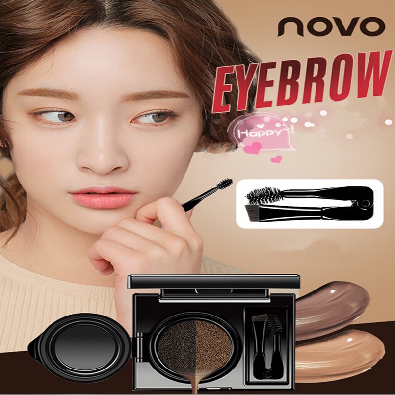 Gratis Ongkir NOVO 2 color eyebrow cream waterproof anti-sweat air cushion dyeing eyebrow