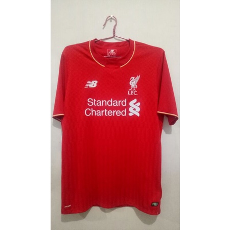 Jersey ORI Liverpool Home 2015 / 2016 New Balance Merah Ukuran M fit to L