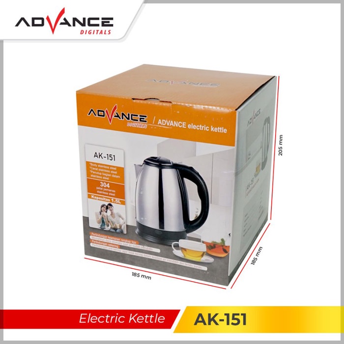 Advance Electric Kettle 1.5 Liter Teko Listrik AK-151 AK151