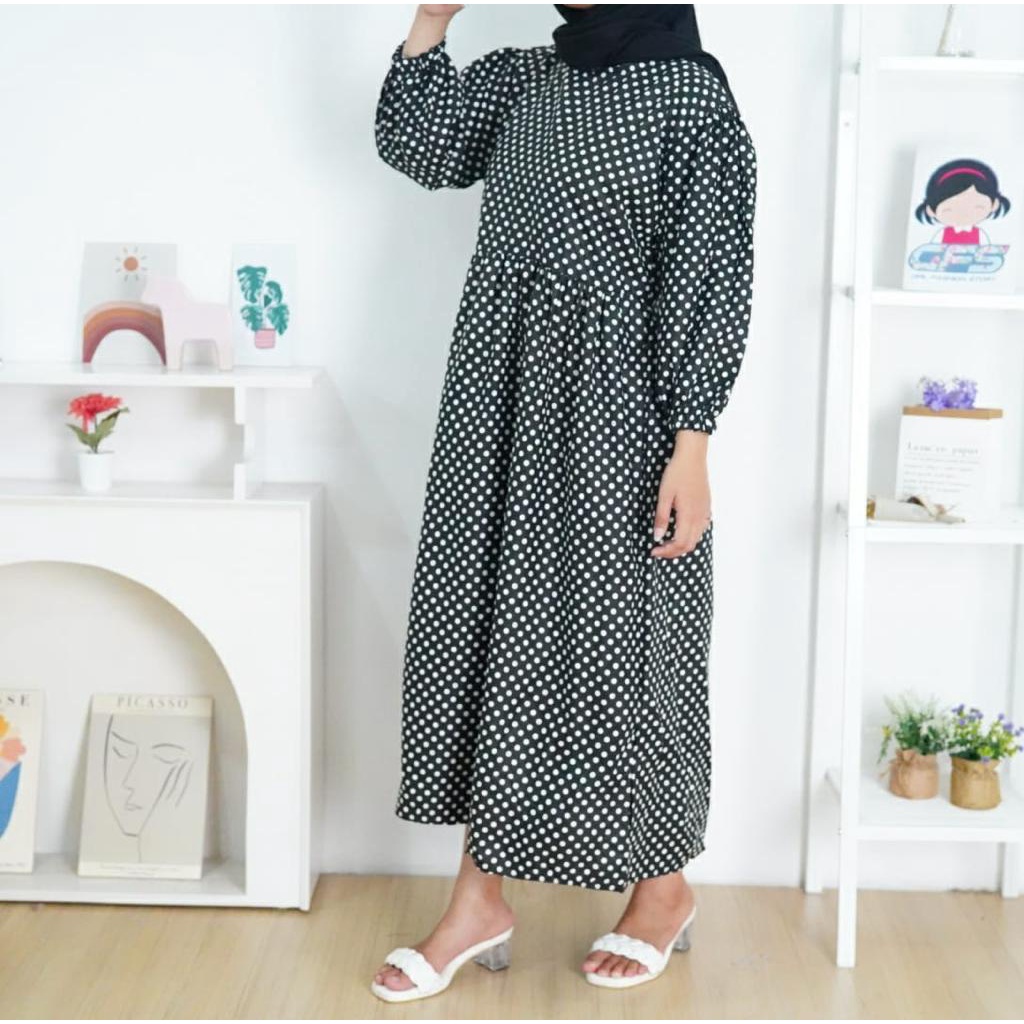 BEFAST - ZFS OOTD Wanita Dress WAYOUNG / SANSO POLKA DRESS / Dress Wanita Jumbo / Fashion Wanita Kekinian 2022 / Dress Polkadot Jumbo / Dress Casual / Dress Terbaru