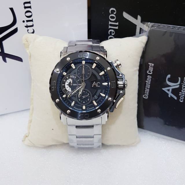JAM TANGAN ALEXANDRE CHRISTIE AC 9205 - SILVER BLACK JAM TANGAN PRIA ORIGINAL