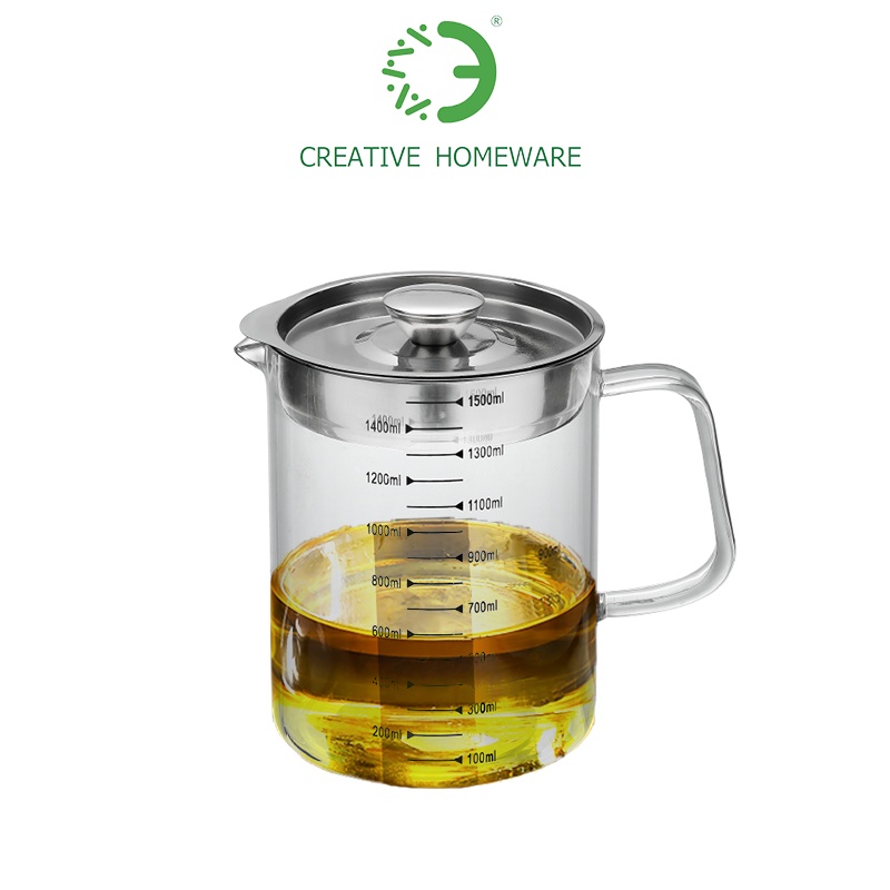creative homeware wadah minyak goreng kaca saringan minyak sisa gorengan kontainer minyak makan   co