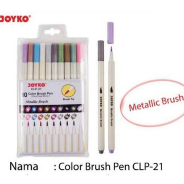 

Brush Pen Joyko 10 Warna Metalic Brush Pen CLP-21