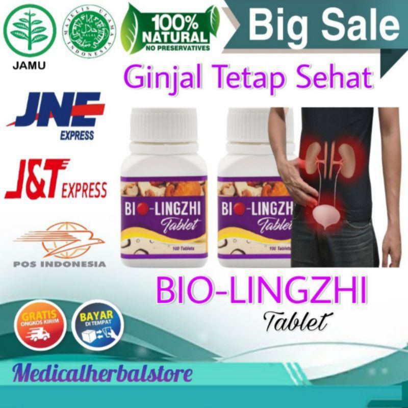 Bio Lingzhi Asli Bio Ling Zhi Obat Untuk Kesehatan Ginjal 100% Original Herbal Alami (isi 60 tablet)