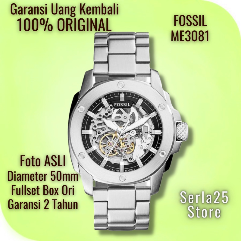 TERLARIS Jam Tangan Fossil ME3081 | Jam Tangan Pria Fossil Automatic Original | Fossil ME3081 Modern