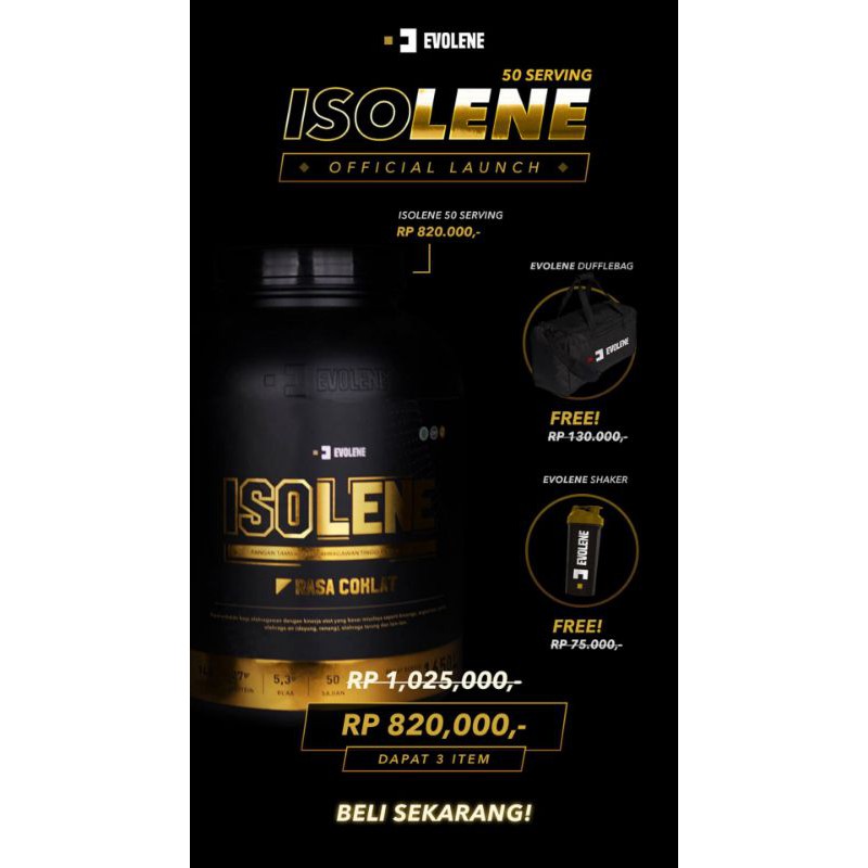 Evolene Isolane 50 Sachet 1650 gram Free Shaker - Whey Protein Isolate