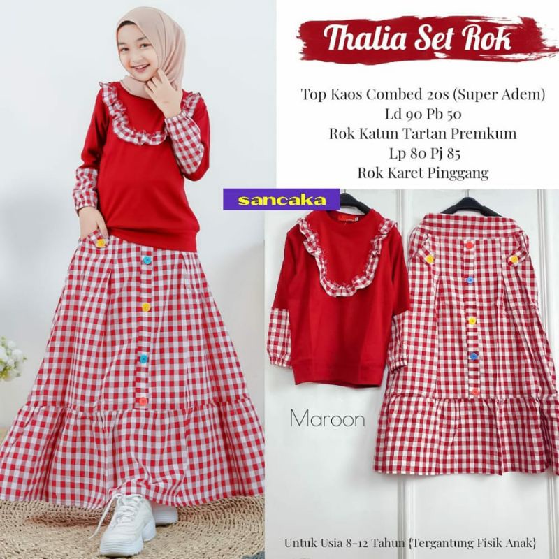 TERBARU SETELAN ANAK THALIA SET ROK LD 90 PB 50 LP80 PJ85 CM BY SANCAKA