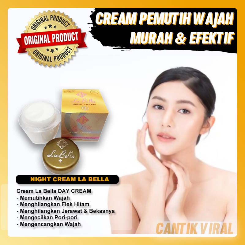CREAM PEMUTIH WAJAH GLOWING CREM KERIM KRIM PENCERAH WAJAH CREAM MUKA GLOWING LA BELLA GOLD NIGHT