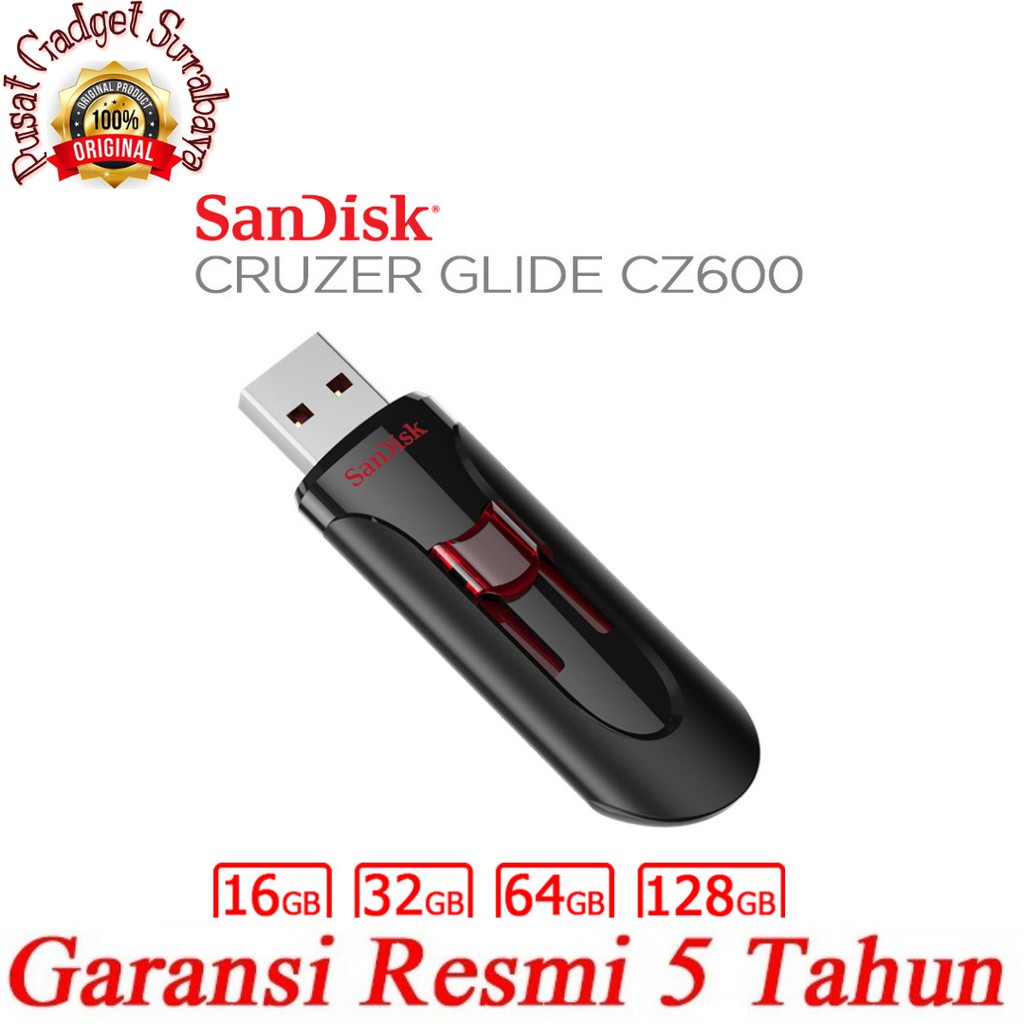 Flashdisk Sandisk Cruzer Glide CZ600 32 GB Garansi Resmi