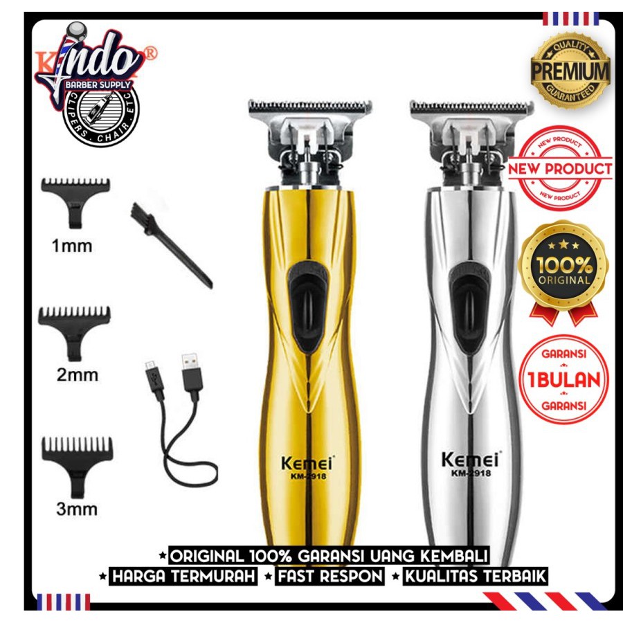 Kemei Hair Trimmer KM-2918 USB Rechargeable Hair Clipper / Alat Cukur