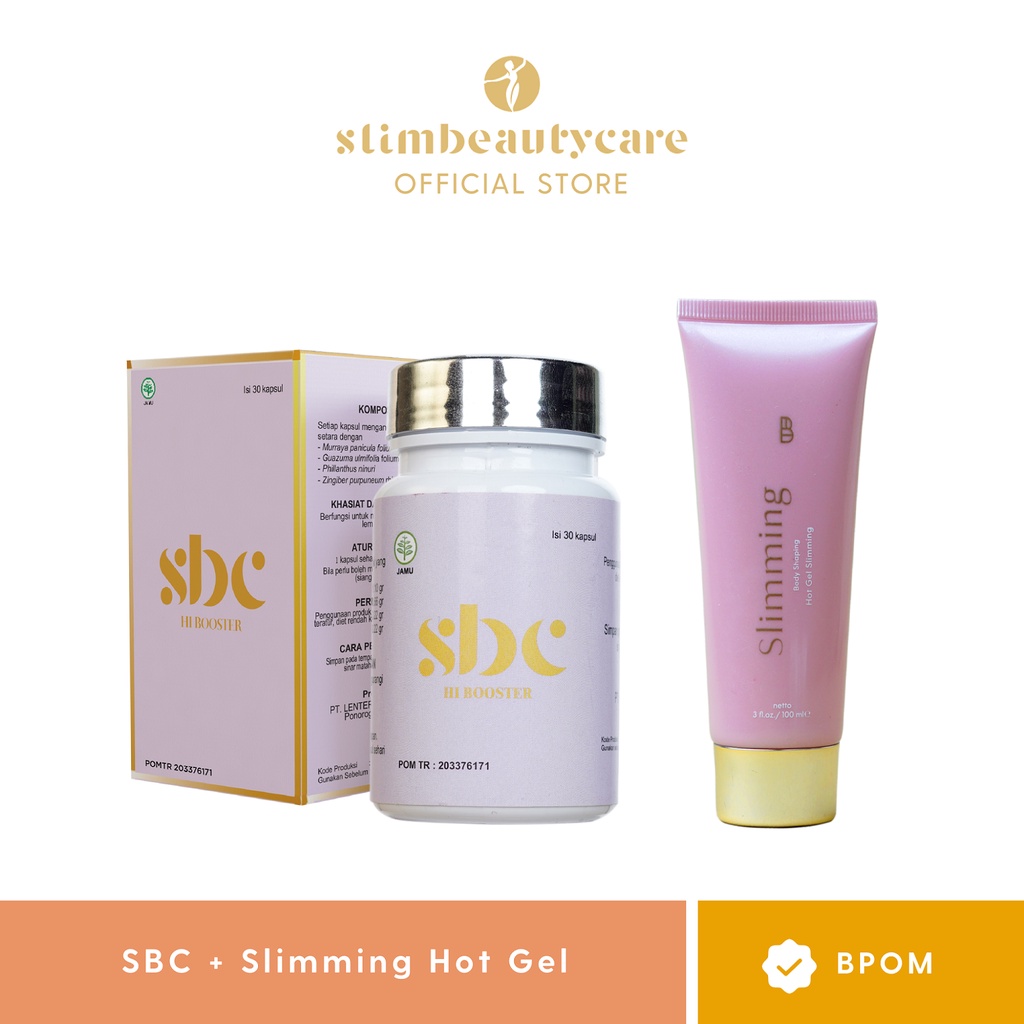 HOT SLIMMING GEL &amp; SBC HIBOOSTER  (SLIMMING/DIET CAPSULE PELANGSING HERBAL, SLIMIING GEL) BPOM