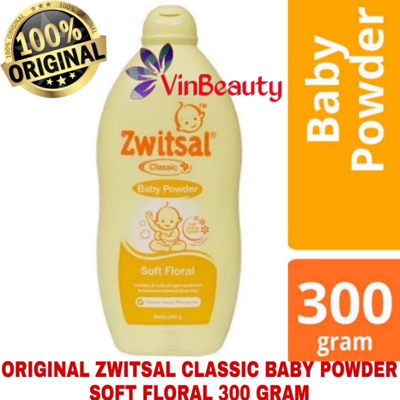 ORIGINAL ZWITSAL BABY POWDER CLASSIC SOFT FLORAL 300 GRAM / BEDAK BAYI ZWITSAL 300 G