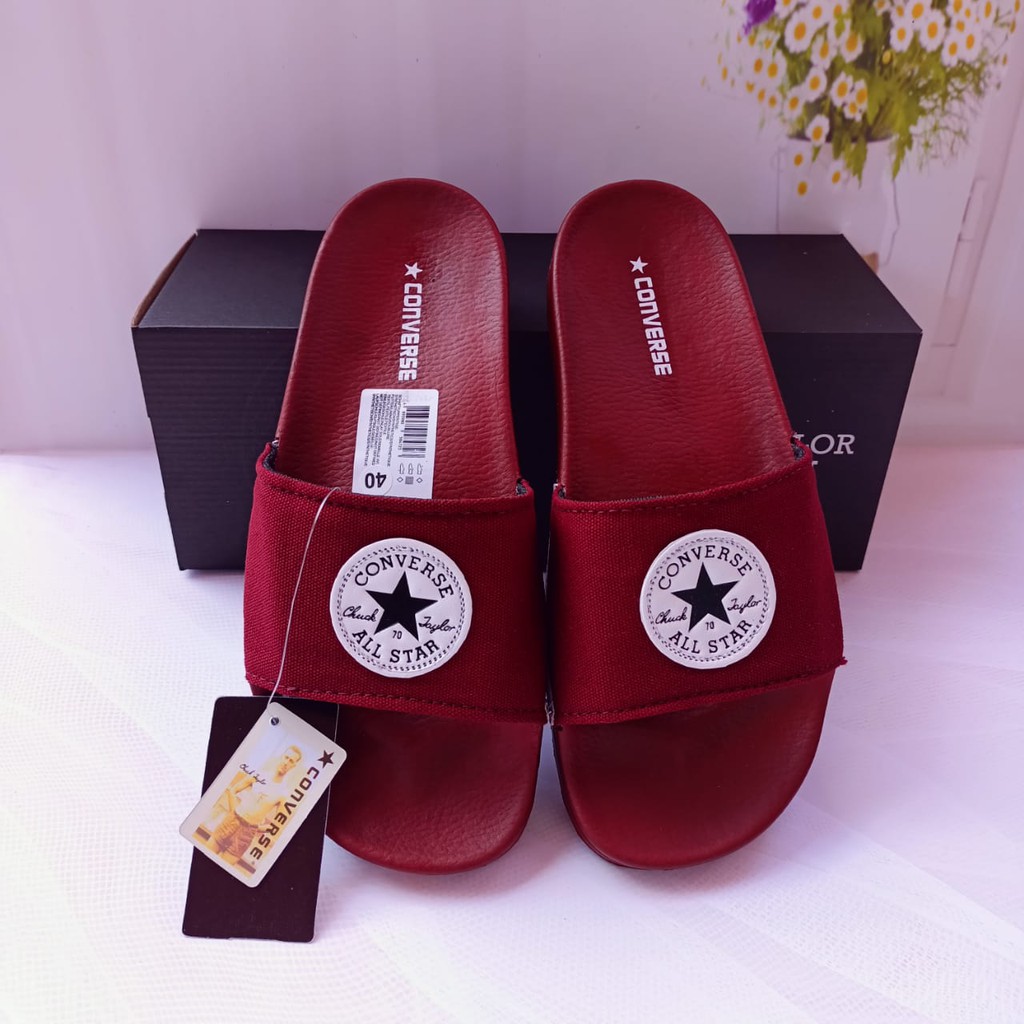 SANDAL SLOP CONVERSE SANDAL SLOP ALLSTARS KEREN SANDAL SLOP MURAH PERIA/WANITA-merah