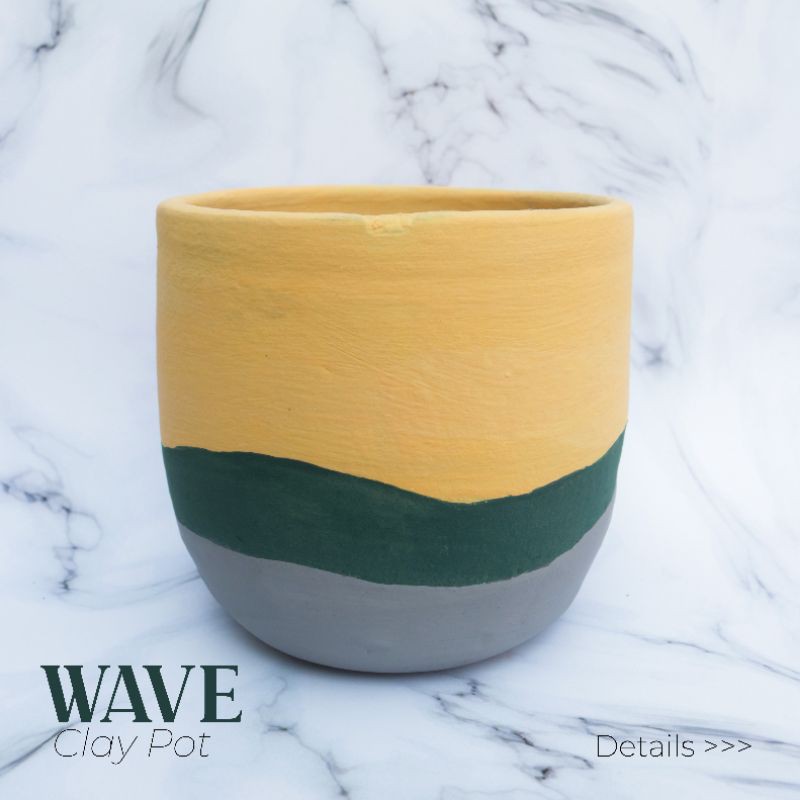 WAVE CLAY POT [ pot gerabah ]
