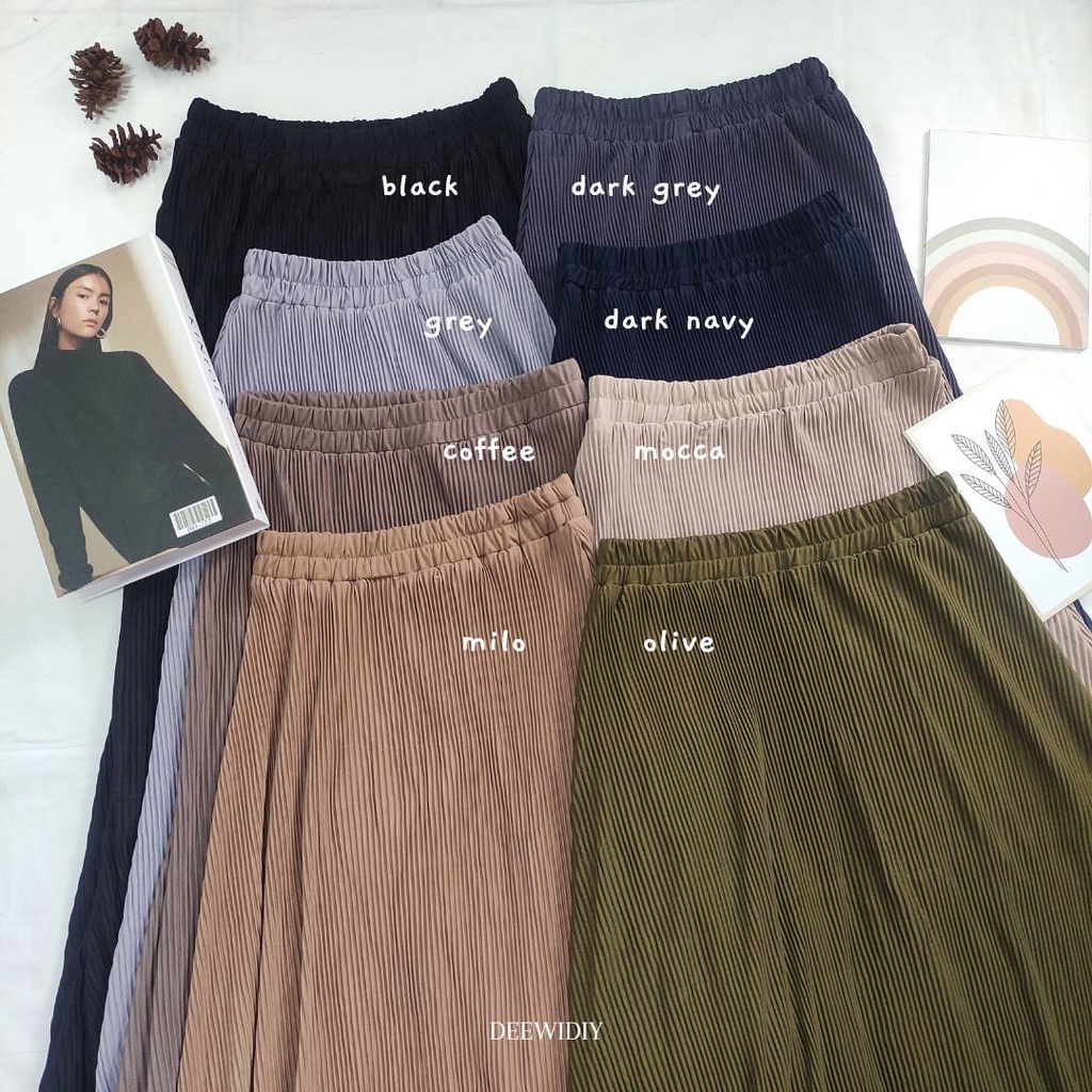ROK KERJA WANITA / ROK A-LINE PLISKET LIDI / BISA UNTUK FORMAL CASUAL / NESA PLEATS SKIRT DEEWIDIY