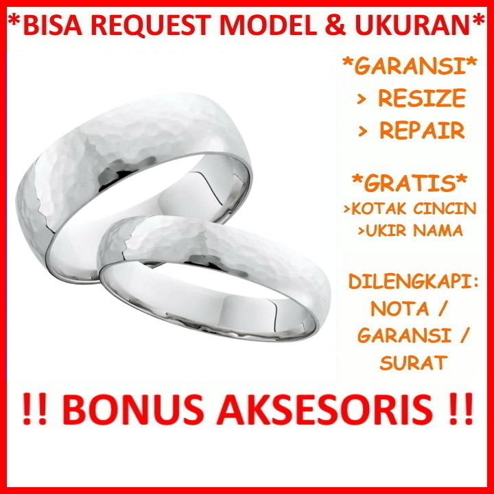 Gratis Ukir Nama Garansi Silver Asli Bisa Pesan Model Cincin Kawin Couple Perak Tunangan Nikah Id512