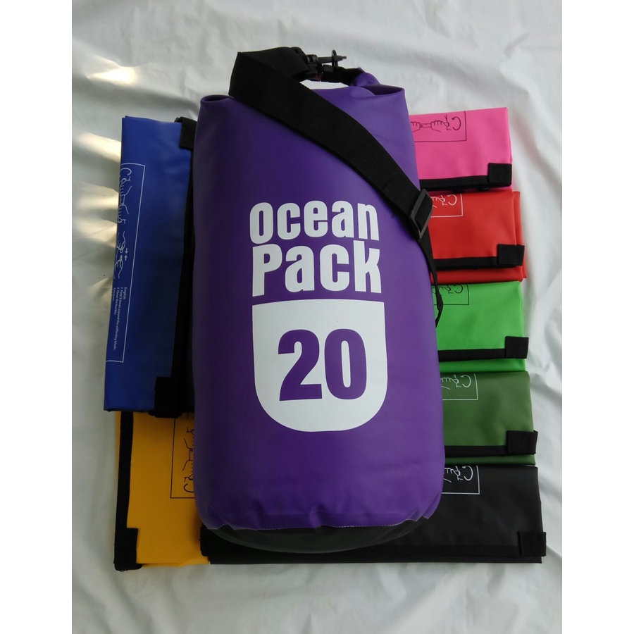 【COD】 Ocean Pack` Dry Bag 20 Liter` DryBag Waterproof 20L` Tas Kantong Anti Air 20 L` Diving Snorkling Renang Hiking Camping Traveling