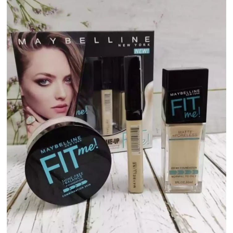 Maybelline Fit Me Satu Set 3In1 Bedak Foundation Concealer Stick Maybelline Fit Me Perfect Makeup Fi