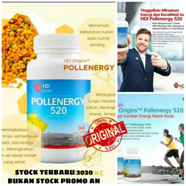 HDI POLLENERGY 520 DEWASA VITAMIN C DAYA TAHAN TUBUH | MENINGKATKAN METABOLISME TUBUH ENERGI