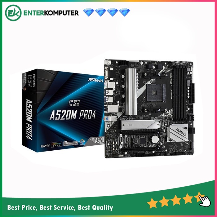 ASRock A520M-PRO4 (AM4, A520, DDR4, USB 3.2, SATA3)