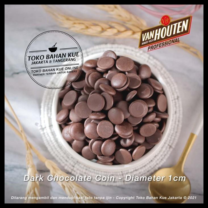 

TERBARUU!! Van Houten - Dark Couverture 70,4% Chocolate Coin 1Kg Cokelat PROMO