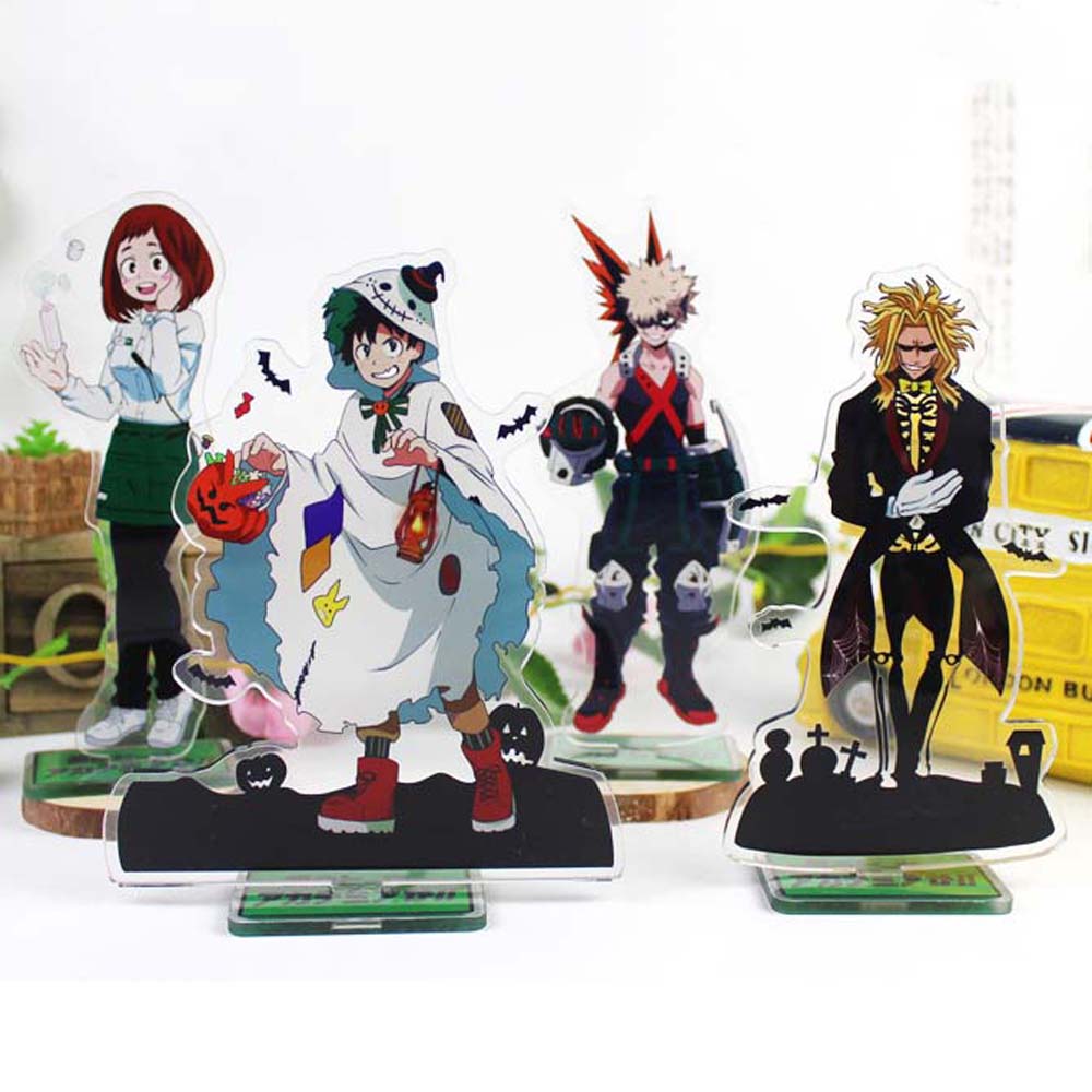 REBUY Cute Desktop Decoration Model Toy Figure Model Plate My Hero Academia Action Figure Acrylic Stand Might Japanese Anime Kaminari Denki Midoriya Izuku Desktop Standing Card