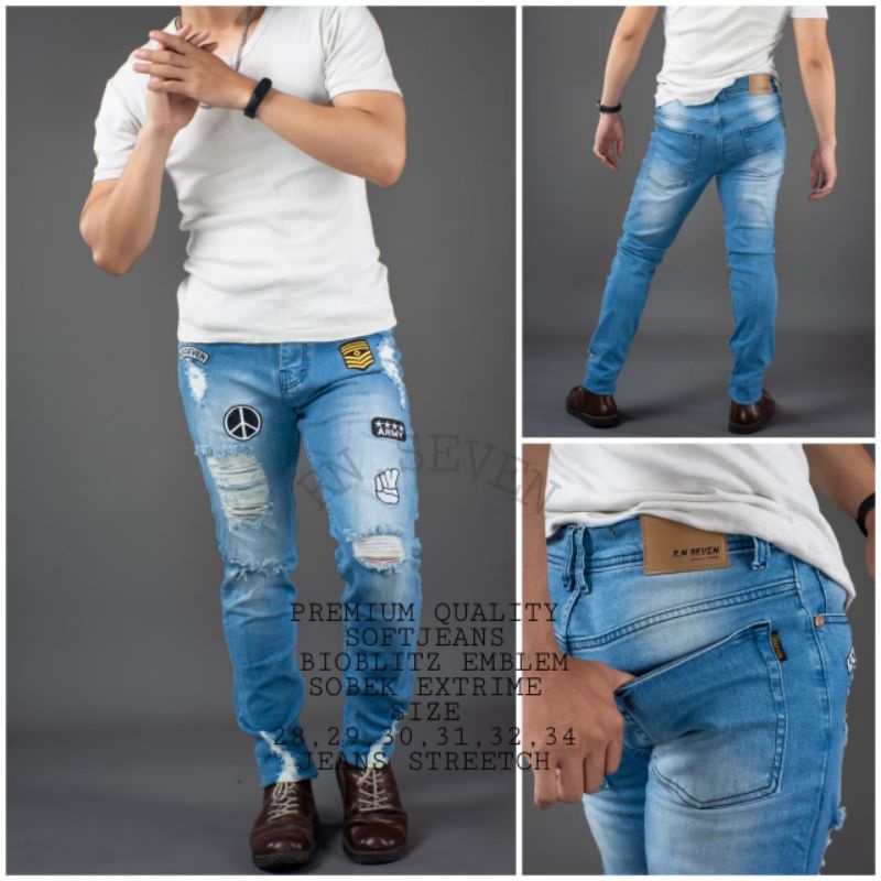 COD CELANA JEANS PRIA SOBEK TERBARU CELANA ORIGINAL PRIA RN SEVEN CELANA JEANS PANJANG PRIA TERBARU 