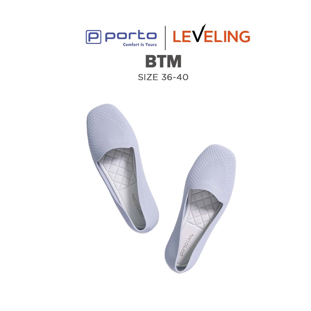 BTM - Porto Leveling Sepatu Wanita Flatshoes Karet Korea Sepatu Slip On Nyaman Bagus Casual Awet Kantor Porto Lady