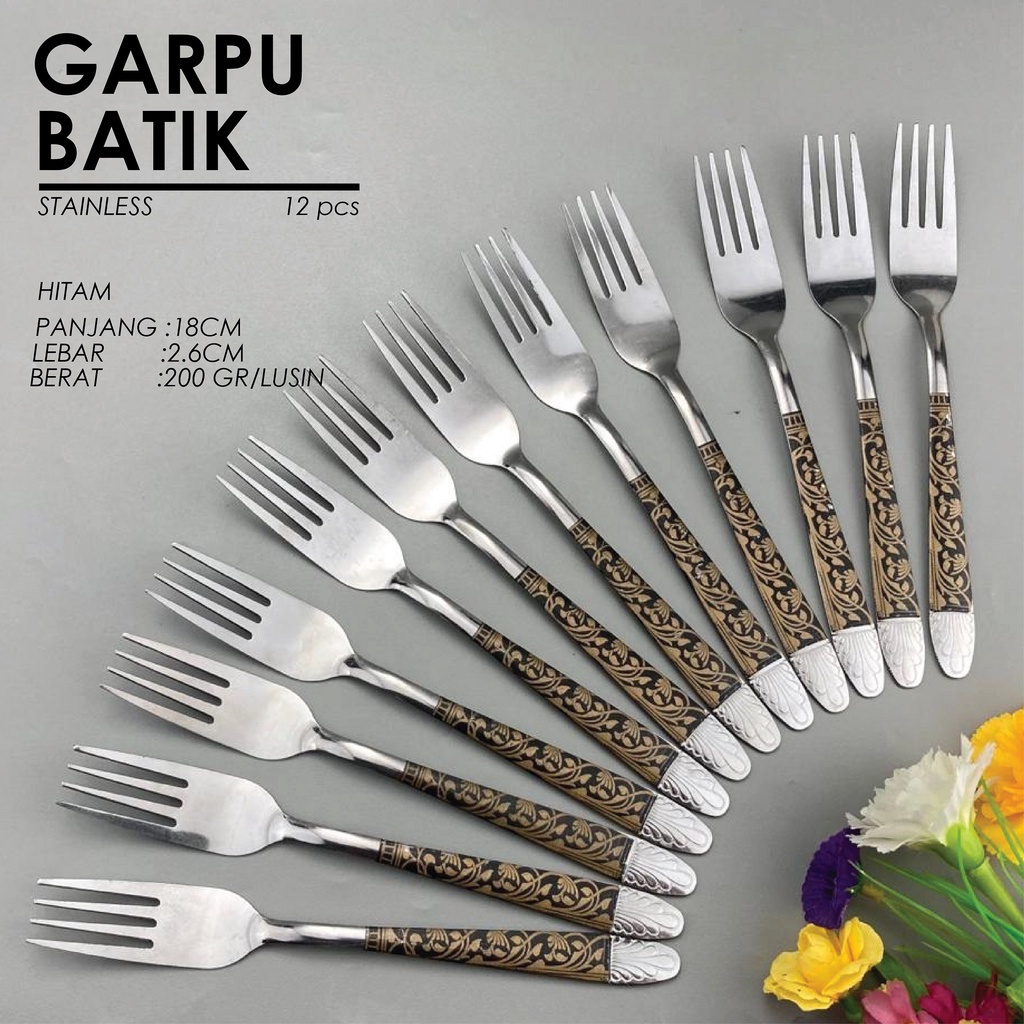 murah 12 pcs sendok Batik garpu batik stainless steel / Sendok Tipis sendok makan