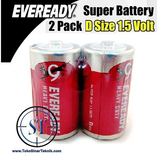 Baterai Eveready Size D LR20  Battery Ukuran Besar 1.5V Super Heavy Duty (1 Set Isi 2 Pcs)