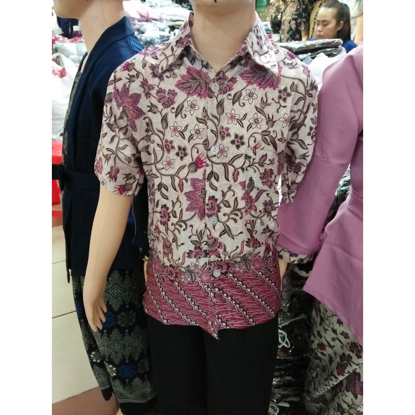 kemeja anak batik lengan pendek