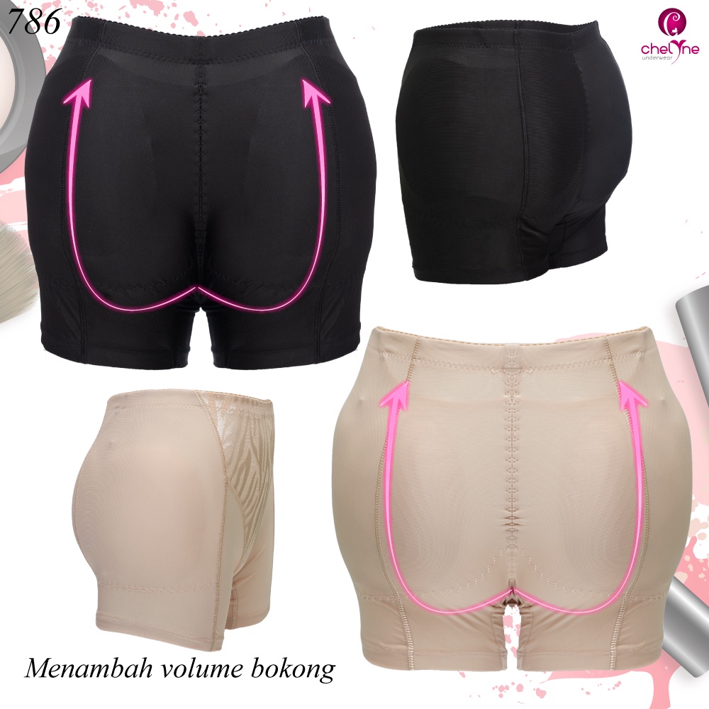 Short Chelyne Korset Pantat Busa Highwaist 786 / 8996 - Renda Depan/Full Brukat