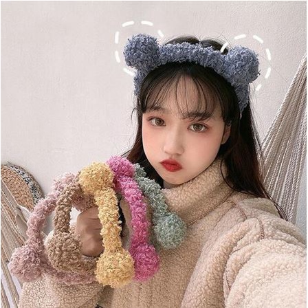 READY INDO bando beruang bear bulu korea kekinian kpop bandana bando handuk