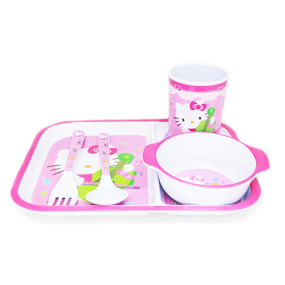 Tempat Makan Anak Melamin Vanda Hello Kitty Set - Pink