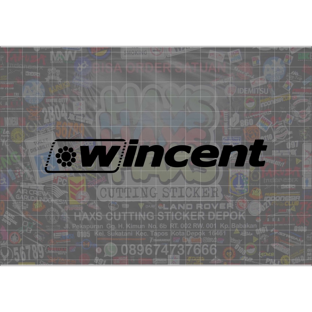 Cutting Sticker Logo Wincent Ukuran 15 Cm