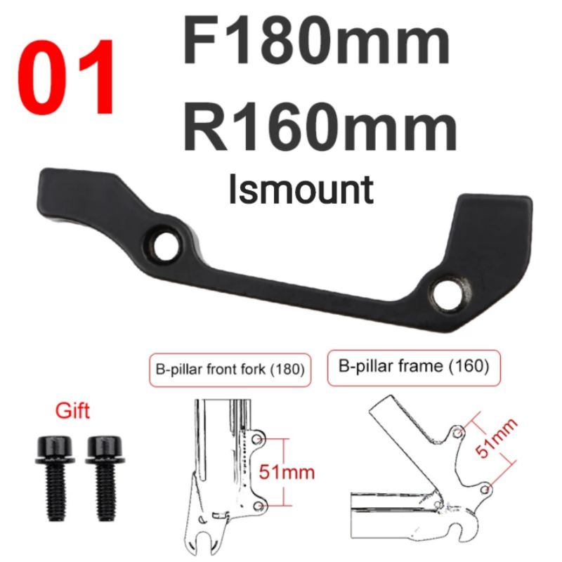 Adaptor Rotor Sepeda 180mm Depan Atau 160mm Belakang Adapter Caliper Sepeda