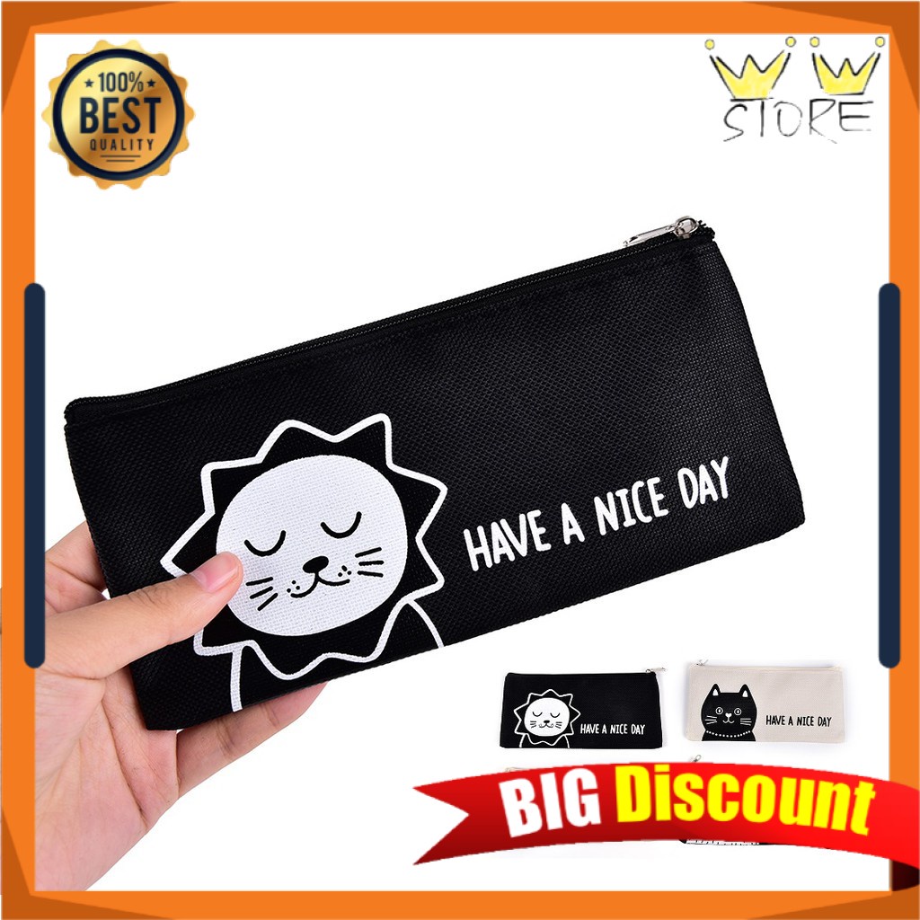

C58 TEMPAT KOTAK PENSIL HAVE A NICE DAY TAS PENYIMPANAN MAKE UP KOREA MURAH PENCIL CASE KOSMETIK