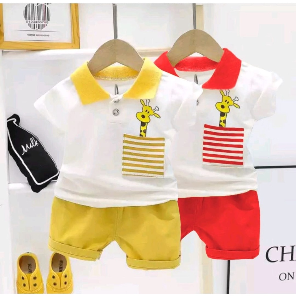 SETELAN ANAK BAJU ANAK KAOS ANAK UMUR 1-5 TAHUN SETELAN KRAH JERAPAH KANTONG SETELAN ANAK LAKI LAKI / BAJU ANAK / BAJU HARIAN ANAK / SETELAN ANAK / PAKAIANA ANAK TERLARIS / SETELAN POLO ANAK / BAJU ANAK LAKI LAKI / BAJU ANAK