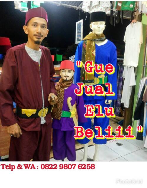 Setelan Baju .Pangsi Dewasa Baju Betawi Set Palang Pintu Baju Setelan Adat Betawi