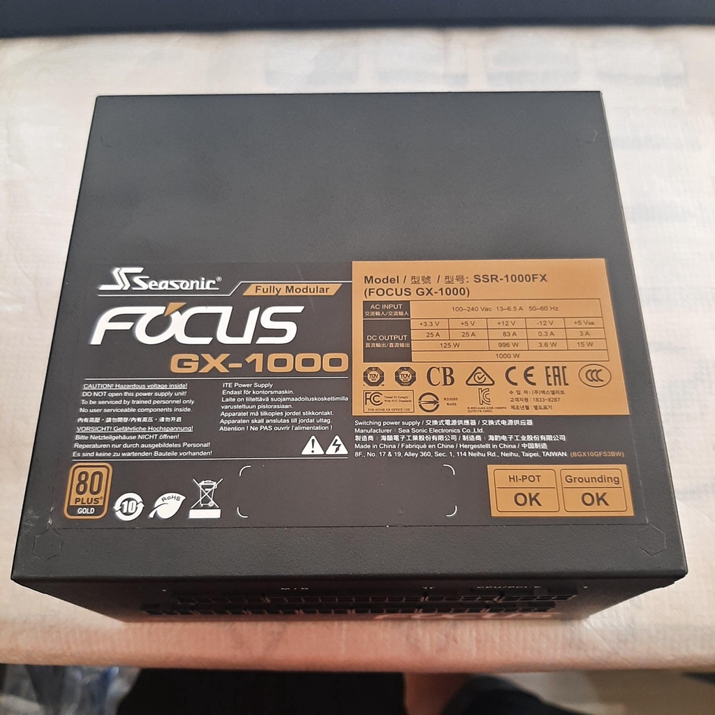 Seasonic FOCUS GX-1000 SSR-1000FX 1000W Power Supply 80+ Gold Full Modular