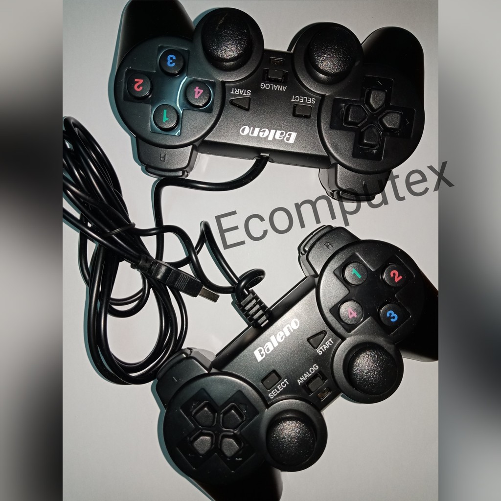 GAMEPAD DOUBLE BLACK GETAR TURBO JOYSTICK ANALOG CONTROLLER