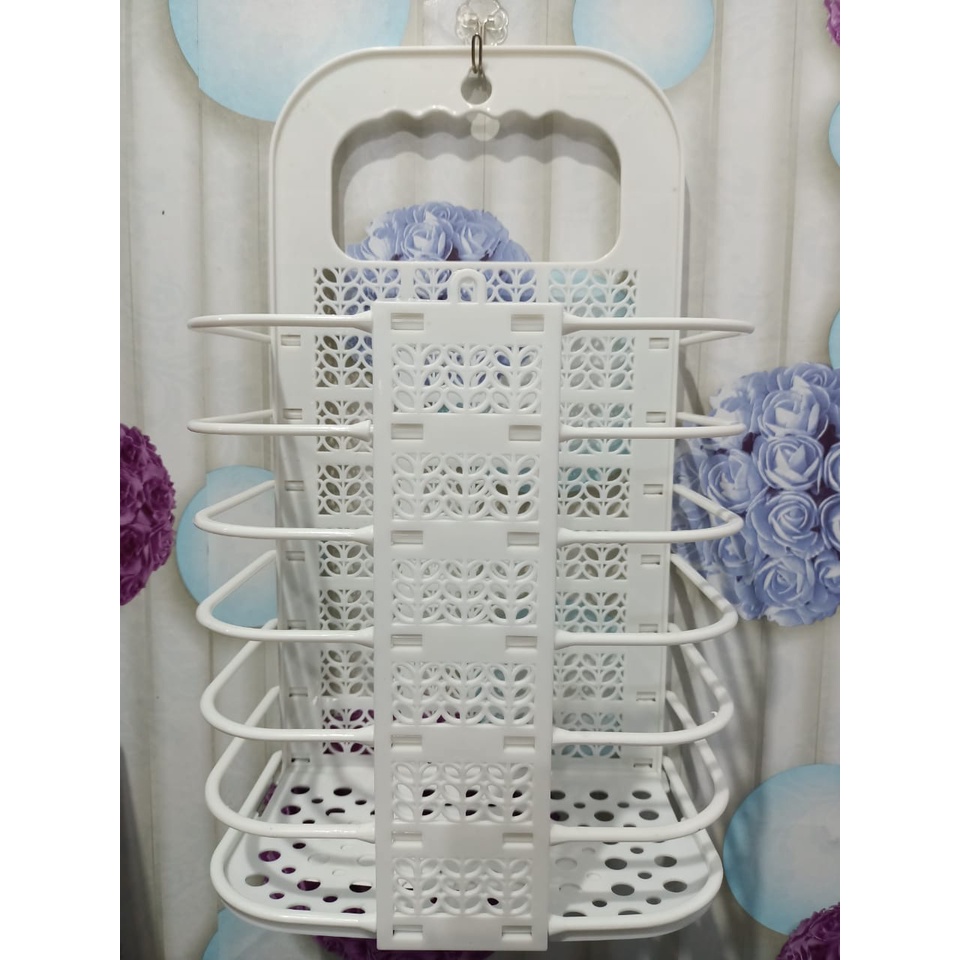 FLORA KERANJANG BAJU KOTOR GANTUNG LAUNDRY LIPAT DENGAN HOOK - TEMPAT BAJU KOTOR BY SHENAR